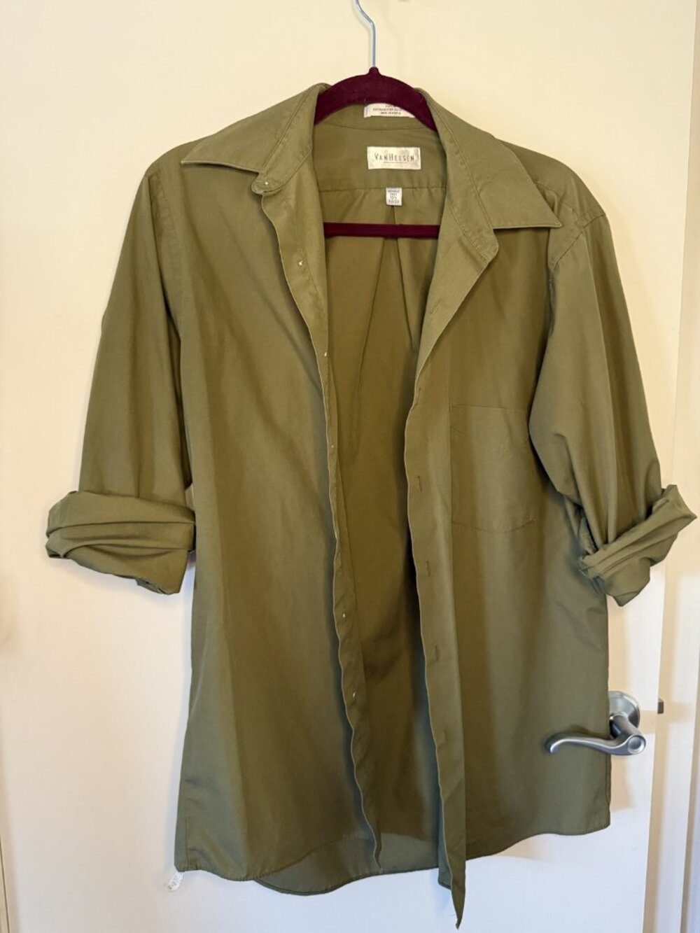 Olive Green Lightweight Duster Jacket